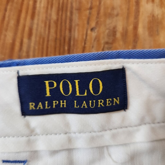 Polo Ralph Lauren Blue Flat Front Chinos‎ 34x33 100% Cotton Classic Fit Logo - Picture 6 of 11
